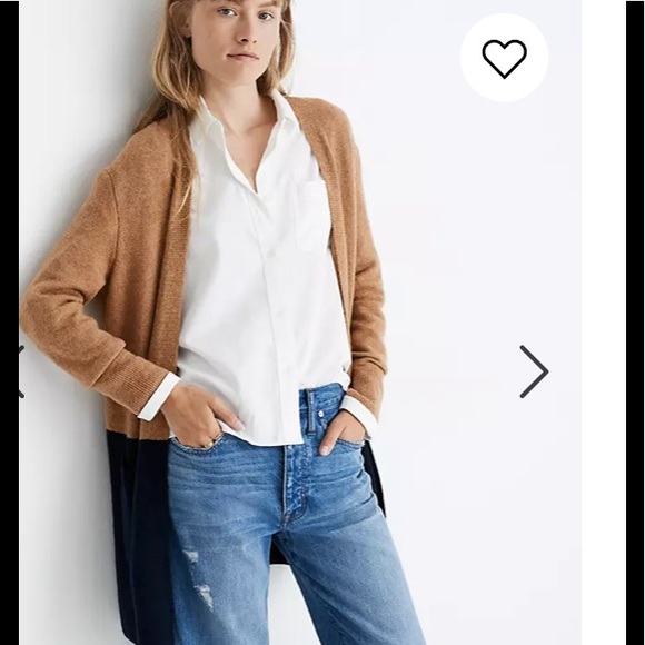 Madewell Kent Colorblock Coziest Sweater tan/blue - Picture 3 of 16